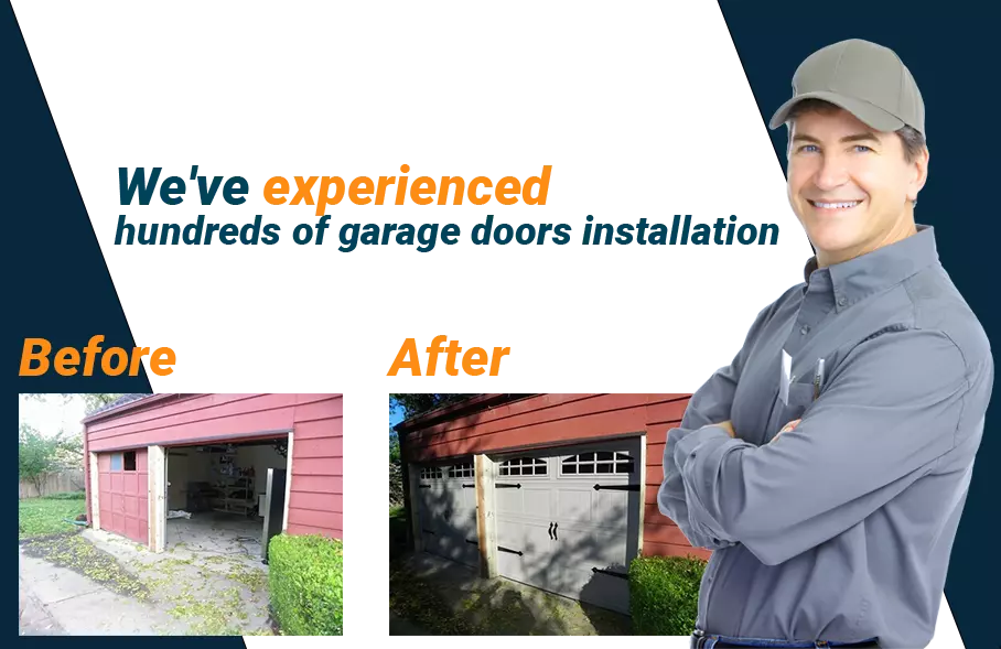 Garage Door Repair Arlington TX Installation - before and after