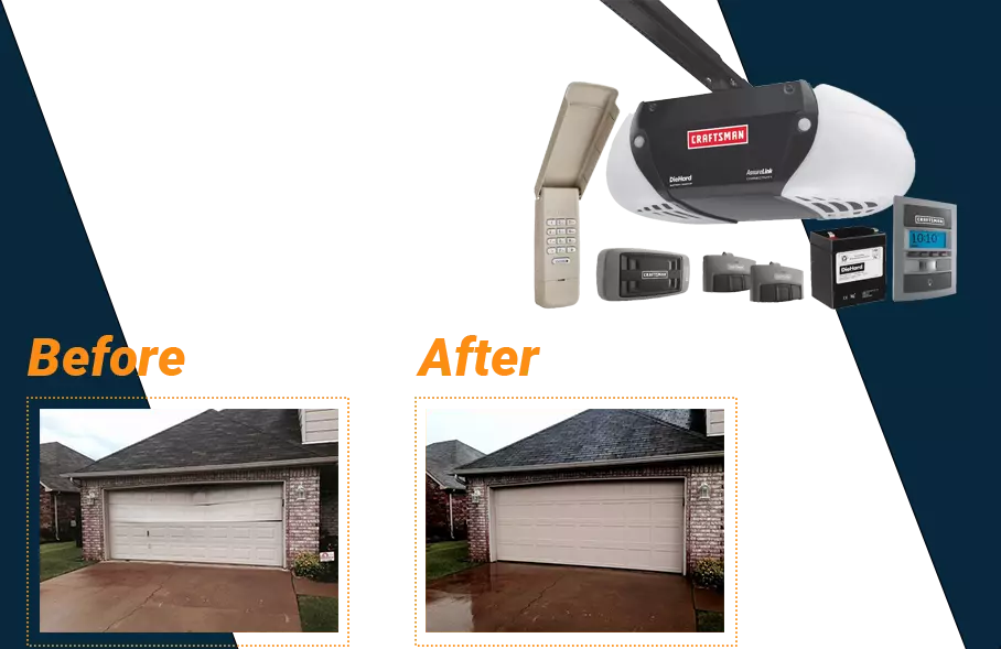 Garage Door Repair Arlington TX Opener - before and after